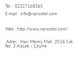 Nano Otel iletiim bilgileri